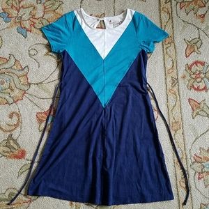 Blue & white Chevron dress